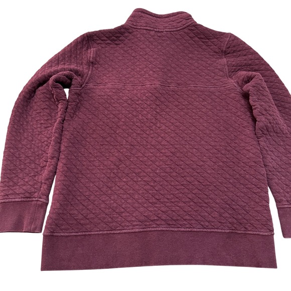 Patagonia Womens M Quilted Snap-T Pullover Jacket Organic Cotton Blend Burgundy - Picture 10 of 11